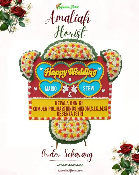 Papan Bunga Pernikahan Colo